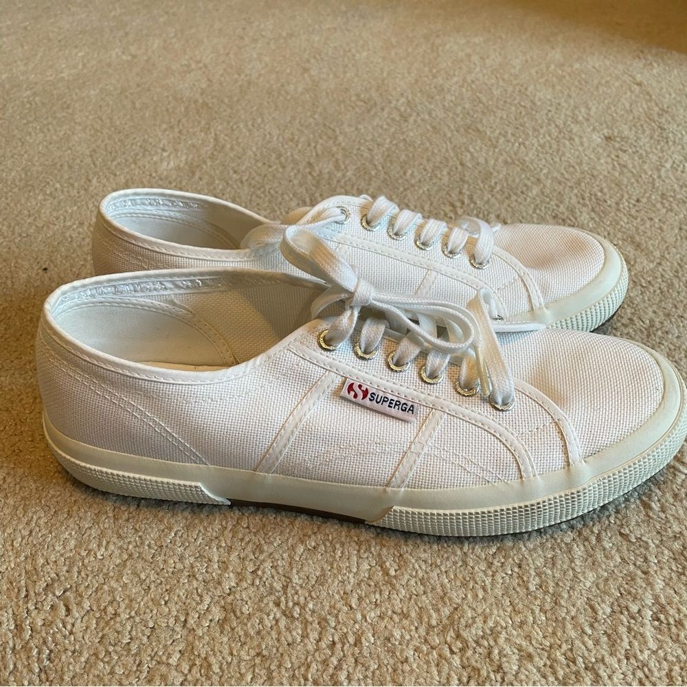 Superga 2750 White Sneakers; Size 10.5; Excellent Condition